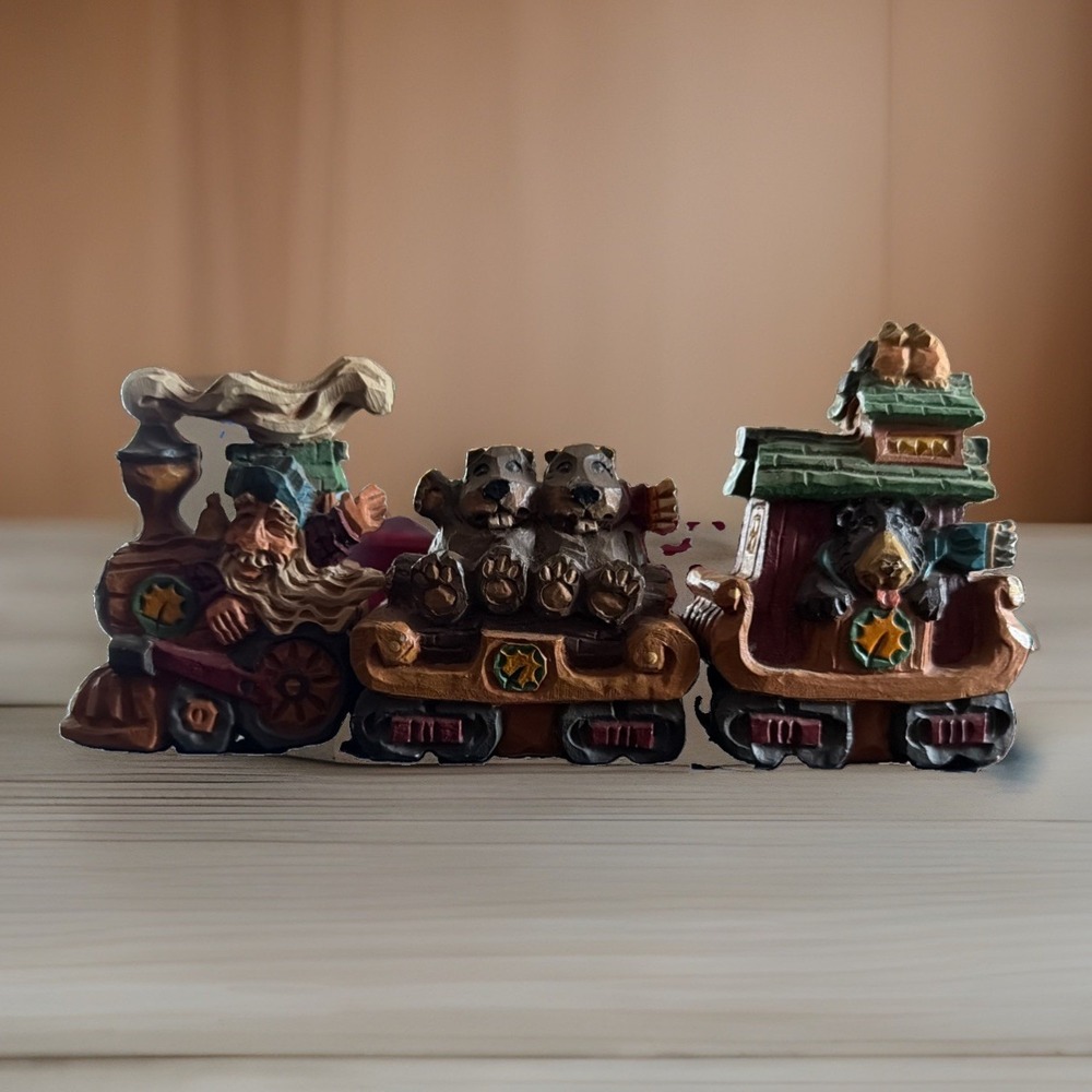Vintage 1998 DAVID FRYKMAN TRAIN FIGURINES 3 Pc Set Limited Edition Grand Casino
